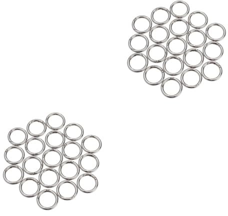 STOBOK 2 Sets Geteilte Schlüsselanhänger-federbiegeringe Für Schmuck 4 0 X 28 Mm Polierte Zinklegierung Silberfarben 20 Stück * 2
