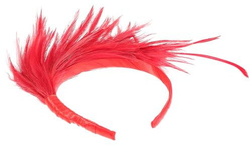 Housoutil 3stücke Bridal Hat Headband Für Hochzeiten Und Partys Haaraccessoire Mit Federn Und Pailletten Für Fotoshootings Und Besondere Anlässe Rot