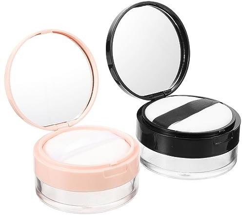 DOITOOL 2 Stücke Boxen Morphie Tragbar Make-up-reisebehälter Gesichtspuder-kompaktbox Pulverbehälter Pulverspender Leere Pulverbox Körperpuder Kosmetik Reisen Puderdose Plastik