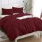 Copripiumino Una Piazza e Mezza 100% Cotone 200x200 (2 Federe 50x80), Set Copripiumino in Premium Cotone 150GSM OEKO-TEX, Morbida, Traspirante, Ipoallergenica - Bordeaux