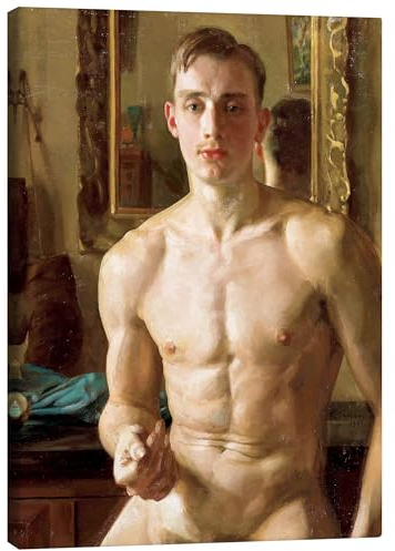 Posterlounge Der Boxer Leinwandbild von Konstantin Andreevic Somov 60 x 80 cm Braun Wandbilder Wanddeko