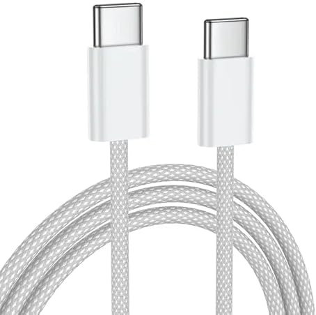 DragonTrading Cable USB C a USB C de 2 Metros, Carga Rápida y Transferencia de Datos, 60 W para iPhone 15, 15 Pro Max, iPad Mini/Pro 2021+, MacBook Pro
