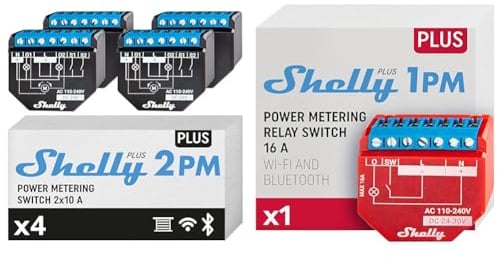 Shelly Plus 2PM | Wlan & Bluetooth 2 Kanäle Smart-Relais-Schalter & Plus 1PM | WLAN & Bluetooth Relais Schalter mit Strommessung