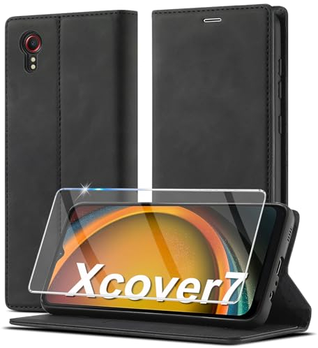 Handyhülle für Samsung Galaxy Xcover 7 Hülle Leder, Klapphülle für Samsung Xcover 7 Hülle Klappbar Leder Flip Wallet 360 Stoßfeste Case Schutzhülle Klapphülle für Samsung Galaxy Xcover 7 Hülle Holster