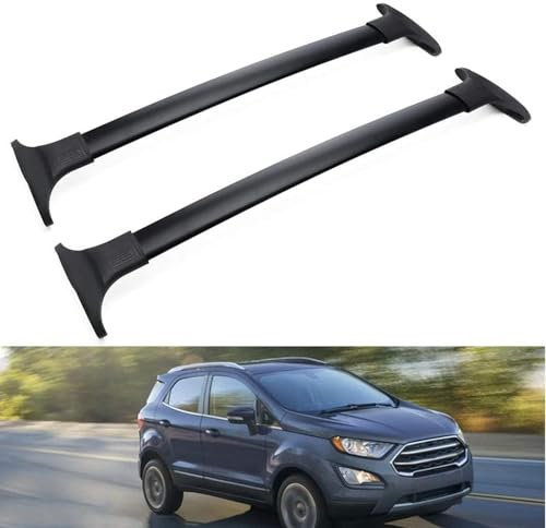 JUNYEW Dachgepäckträger Dachträger für Ford Ecosport 2013-2016 2018 2019 2017 2020 2021 2022 2023 -Aluminium (2 Stücke) Integrierte Dachreling Tragkraft 75 Kg Vormontiert Inklusive Schloss,B