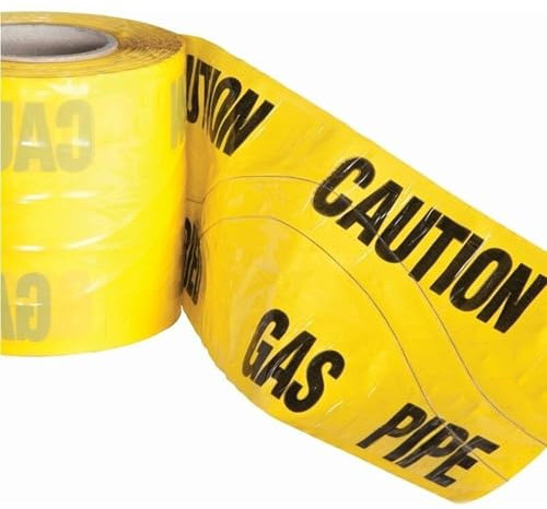 PDL – PegDev - High-Visibility Underground Detectable Warning Tape Gas 150mm x 70m - Durable & Rot Resistant