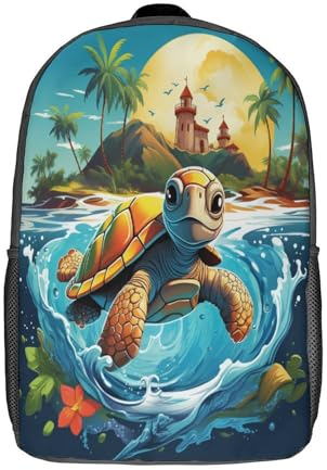 BLISSCOZY Turtle Kinderrucksack Rucksack Kindergarten Mädchen Vorschule Kindergartenrucksack Schultasche Kindertasche Kleinkind 3D Kinder Schule Tasche 17inch