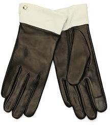 kate spade new york Damen Logo Colorblock Leather Glove Handschuh, schwarz/Creme, Large