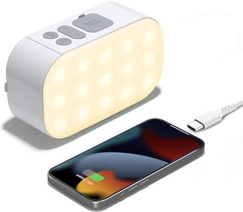 Linterna de camping recargable, luces LED de camping de 6400 mAh con carga de manivela, 4 modos de luz, atenuación continua y función de memoria de brillo, linternas para cortes de energía, camping,