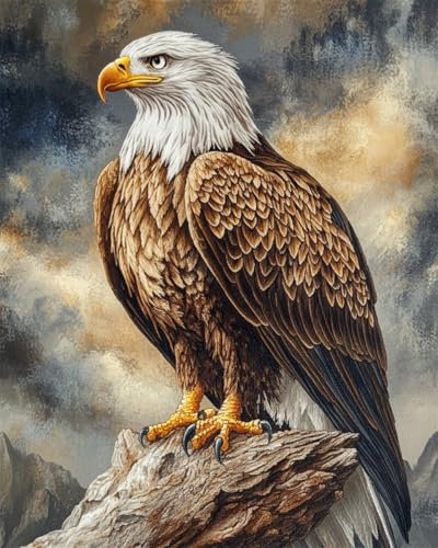 AMBATTERY Knüpfkissen Adler Tier Knüpfteppich Zum Selber Knüpfen Erwachsene Anfänger Knüpfen Set Kissen Knüpfkissen Mit Vordruck Handarbeit Set Für Erwachsene 31x45in