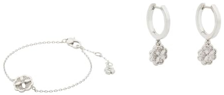 Kate Spade New York Heritage Bloom Armband & Huggies, Klar/Silber