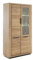 möbelando Vitrine >GRENO< Fronten in Wildeiche massiv geölt, Zeitlose Optik, in den Maßen ca. 107 x 200 x 40 cm (B/H/T) - mit optimalen Stauraum für Ihr Zuhause - Kombivitrine Schrank Stauraumvitrine