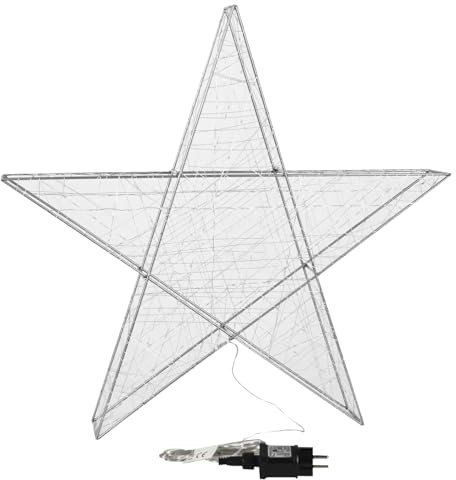 H4L Weihnachtsbeleuchtung LED Stern Weihnachtsstern Deko Metalldraht 190 LED`s