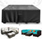 SIRUITON Garden Furniture Cover 200*100*74, Patio Garden Table Cover with Air Vent Waterproof, Windproof, Anti-UV, Heavy Duty 420D Oxford Fabric, Rectangular Black
