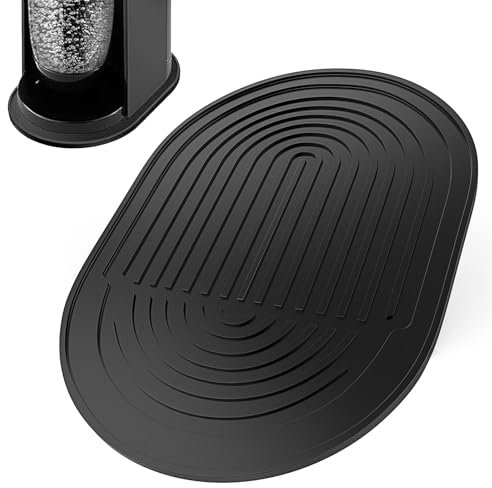 Tyywjw Silikon Abtropfmatte für SodaStream Terra, Schwarze Unterlage Tropfmatte, rutschfest, Wasserdicht, BPA-frei, Langlebiges Zubehör für SodaStream Wassersprudler