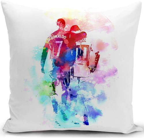 HUASHUZI Kissenbezug 40x40 cm fußball Kissen Kinder Fussball Geschenke Jungen jugendzimmer Zimmer deko Jungs sofakissen kissenbezüge dekokissen couchkissen kissenhülle Sofa zierkissen