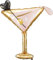 Cocktail Glass Shaped Foil Balloon, 126 x 93 cm, Gold and Pink Party Decoration