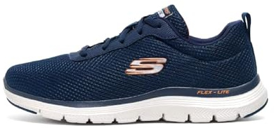 Skechers Burns Agoura Herren-Laufschuhe aus Synthetikmaterial, Marineblau / Orange, 47.5 EU