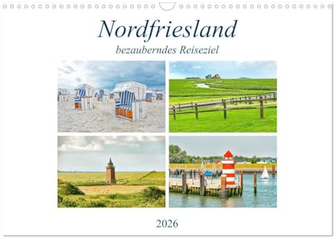 Nordfriesland - bezauberndes Reiseziel (Wandkalender 2026 DIN A3 quer), CALVENDO Monatskalender: Die Nordseeküste Schleswig-Holsteins mit idyllischen Landschaften und Wattenmeer. (CALVENDO Orte)