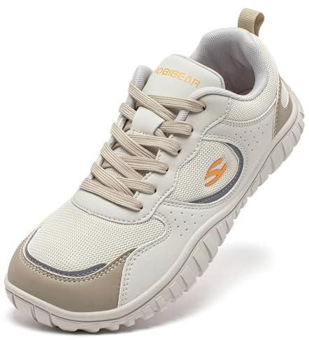 HOBIBEAR Chaussures pieds nus pour femme et homme | Large boîte à orteils | Baskets de trail confortables, beige, 39 EU Large