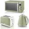 Swan Retro Green 1.5L 3KW Jug Kettle, 2 Slice Toaster and 800W 20L Digital Microwave. Retro Design Matching Kitchen Set in Green