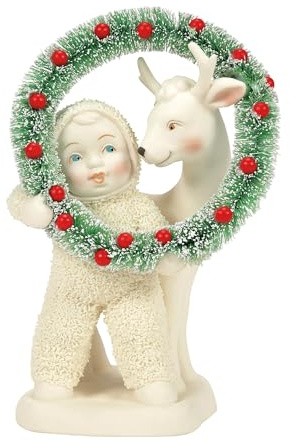 Department 56 Snowbabies Weihnachtskranz-Figur, Treffen in der Mitte, 10,2 cm, mehrfarbig