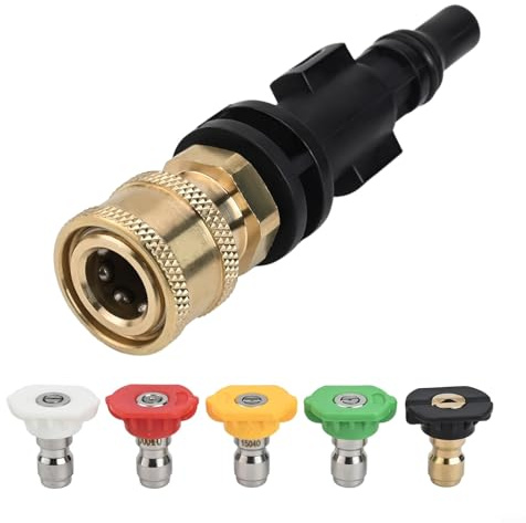 Adattatore rapido da 1/4 di pollice con kit di 5 ugelli, adattatore per idropulitrice in schiuma per lavor, Parkside PHD per VAX