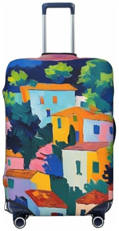 Tamiger Housse de protection universelle pour bagages de voyage Motif peinture à l'huile, Noir , L