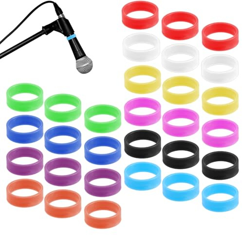 30 Pcs Silicone Rubber Bands, 20X7MM (0.78X0.27'') Portable Colored Rubber Bands Practical Elastic Band for Microphone Wrapping Boxes Cards Art Crafts Home Office School Supplies