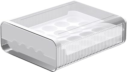 Egg Drawer Refrigerator 20 Grids Egg Box Stackable Egg Storage Container High Capacity Egg Holder Refrigerator Transparent Storage Organizer