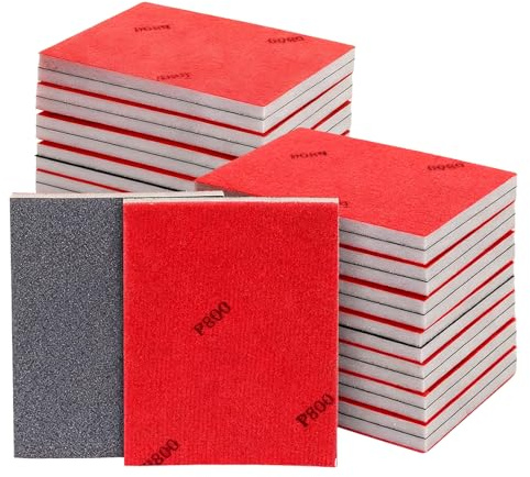30 Pcs Sanding Sponge Set Foam Sponge Sanding Block Pads, 400-2000 Grit Wet Dry Flexible Sponges Sandpaper Pad Blocks Set for Polishing Furniture Wood Metal Model Wall