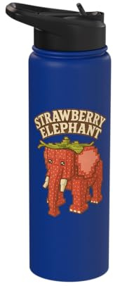 Strawberry Elephant Funny Italian Brainrot Slang Gaming Meme Stainless Steel Insulated Water Bottle