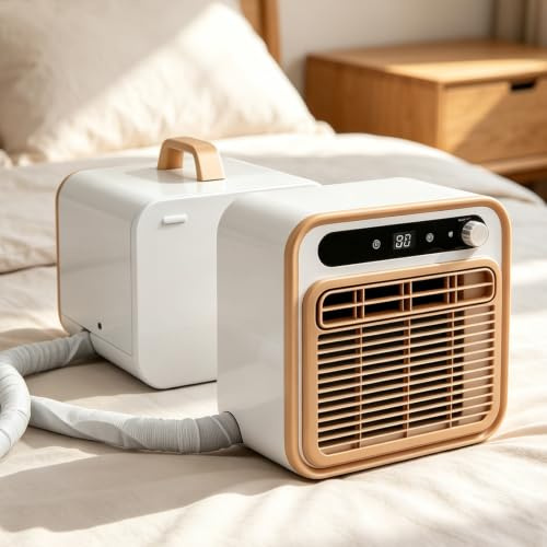Gavscient Climatiseur Portable Split, Mini Climatisation 5000 BTU, Unité de Refroidissement Silencieuse avec Minuterie pour Camping et Garage, Multi Split AC 2m-RemoteControl