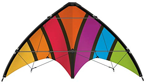 Günther Flugspiele 1088 - Sportlenkdrachen Top Loop, ca. 130 x 69 cm, Drachen aus reißfestem Ripstop-Polyester, für Kinder ab 8 Jahren, inkl. hochwertigen Schnüren auf Lenkrollen