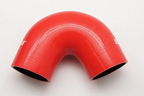 Autobahn88 Kfz-Silikonschlauchbogen, 135-Grad-Winkelkupplung, ID = 3 Zoll (76 mm), Schenkellänge 3,13 Zoll (80 mm), Wandstärke = 0,16 Zoll (4 mm), 3-lagig, Rot