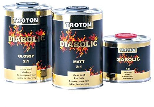 Troton Inter Diabolic 2:1 Acryl Klarlack Lack Autolack Matt 1Liter + Härter 0.5Liter Höchste Qualität