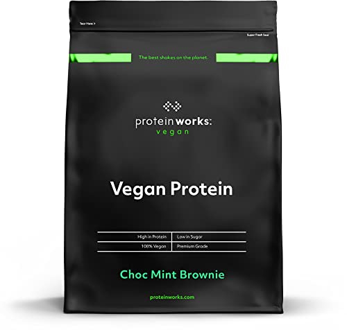 Protein Works - Vegan Protein Powder, Plant Based Protein Shake, Vegan Blend, Gluten Free, 66 Servings, Choc Mint Brownie, 2 kg