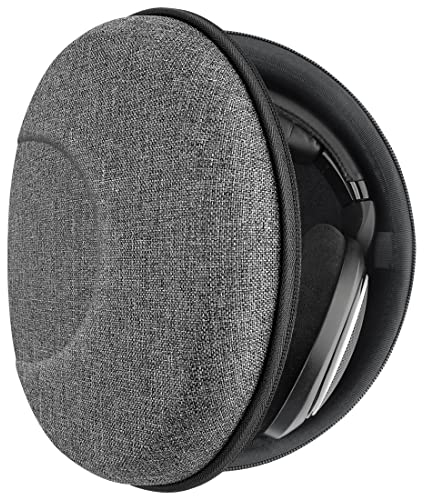 Geekria UltraShell-Kopfhörer-Tasche für Sennheiser HD 598 und mehr / Hartschalen-Kopfhöhrer-Tragetasche / Schutztasche mit Platz für Kabel, AMP, Ohrpolster, Teile und Zubehör (graue Streifen)