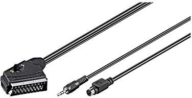 Goobay 50778 Cavo Adattatore, SCART a S-Video, IN/OUT, Nero, 6m Lunghezza del Cavo