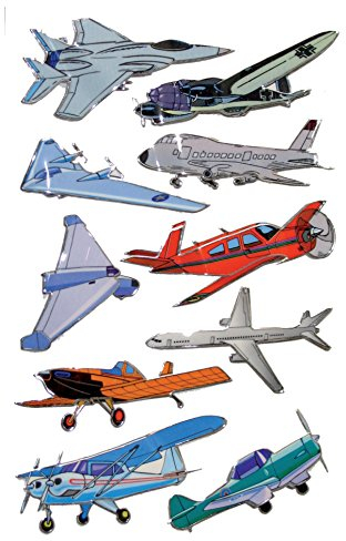 AVERY Zweckform 53751 Kinder Sticker Flugzeuge (3D Effekt) 10 Aufkleber