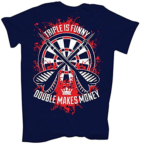 Herren Tshirt Dart Trikot Double Makes Money (mit Rückendruck) Größe S - 5XL