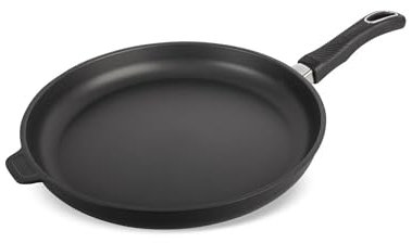 Original Gundel GUSS-BRATPFANNE INDUKTION flach, Ø 32 cm, Höhe 4,5 cm, BIOTAN-Oberfläche, PFOA-frei, Akku-Therm Boden - fester Stiel