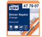 Tork 477907 Dinnerservietten Orange / 2-lagige Papierservietten / Großzügige Maße / Passend für jede Gelegenheit / Advanced Qualität / 12 x 150 (1800) Servietten / 39 x 39 cm (B x L) / 1/4-Falz