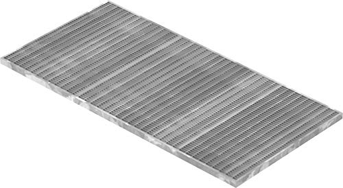 Fenau | Caillebotis/Grille conforme aux normes de l'industrie du bâtiment, Dimensions : 590 x 1190 x 25 mm, Dimensions du maillage: 30/10 mm, galvanisée, cadre: 600 x 1200 x 28 mm)