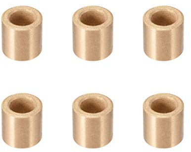 sourcing map Lagerhülse 6mm Bohrung x 10mm Außendurchmesser x 10mm Länge Selbstschmierende Buchsen aus Sinterbronze 6 Stk.