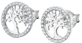 LOTUS SILVER Pendientes Árbol de la Vida LP1778-4/1 LP1778-4/1, Blanco, Talla Única