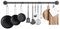 AcornFort® K-173 120cm Vollmetall Massiveisen Wandmontierte Küche Topf Pfanne Bar Rack Bar Stange Hängestange Utensilien Kleiderbügel Organizer Stoff Display Rack mit 10 Haken