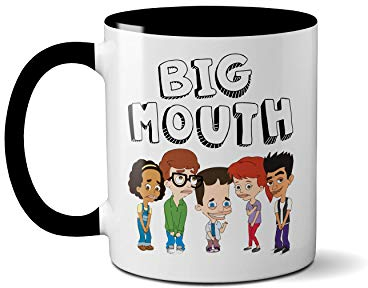 Big TV Series Mouth Characters Mug - Ceramic Funny Coffee Tea Hot Drinks Gift (Black Handle Prime)
