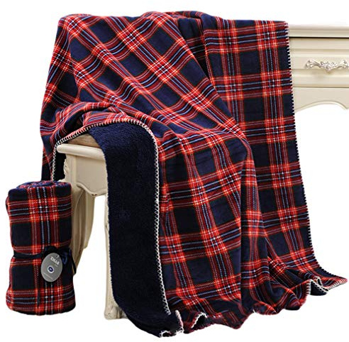 Beskie Fleece Throw Blanket for Sofa Couch Bed Travel | Red Black Tartan Plaid Pattern Check Home Decor Decorative Throw Blankets | Warm Cozy Christmas Blanket | 51 x 63