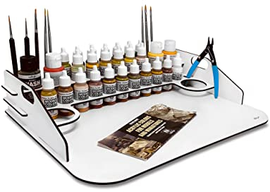 Silu- Poste de peinture avec établi et extension pour organiser les peintures Vallejo et Army Painter, les pinceaux pour figurines, les outils de modélisme et les acryliques (26,95)